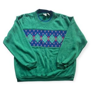 Vintage 90s Argyle Sweashirt